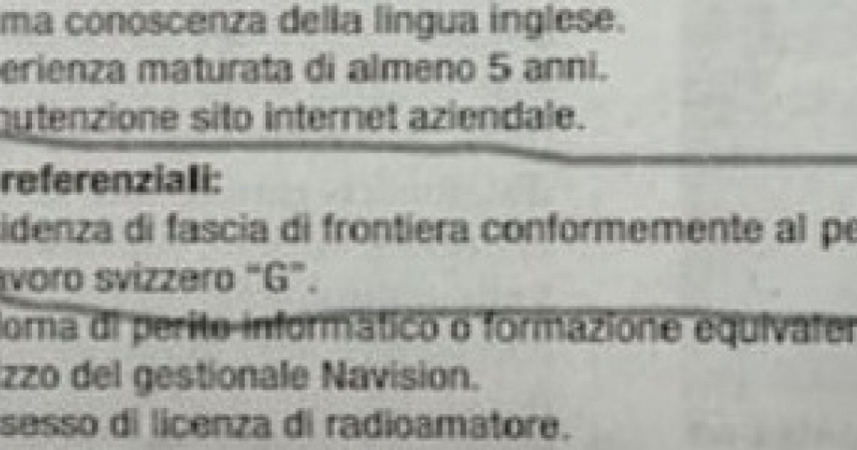 Azienda Di Balerna Cerca Un Impiegato Frontaliere La Rabbia Dei Candidati Di Destra Ticinolibero